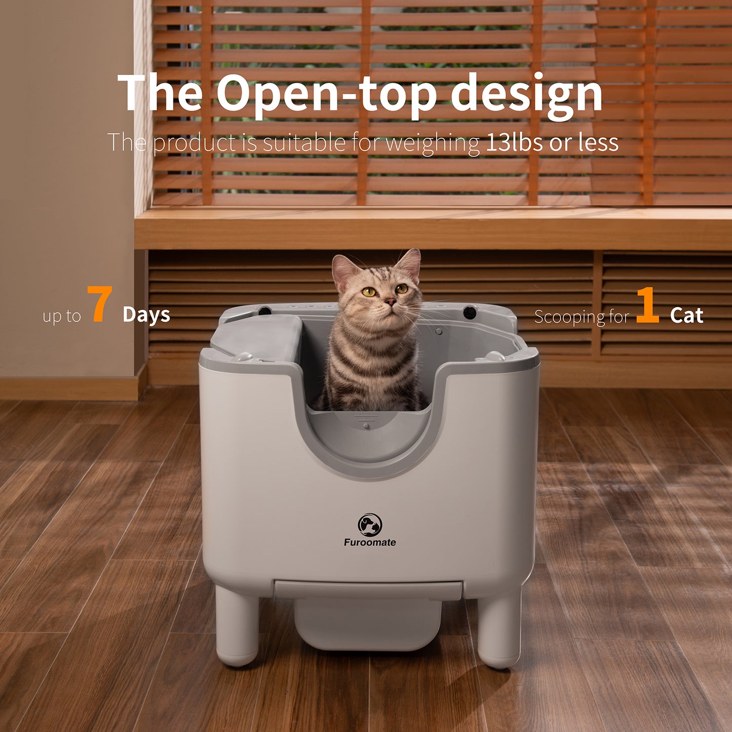 Self-Cleaning Cat Litter Box Open-Top Automatic Cat Litter Box