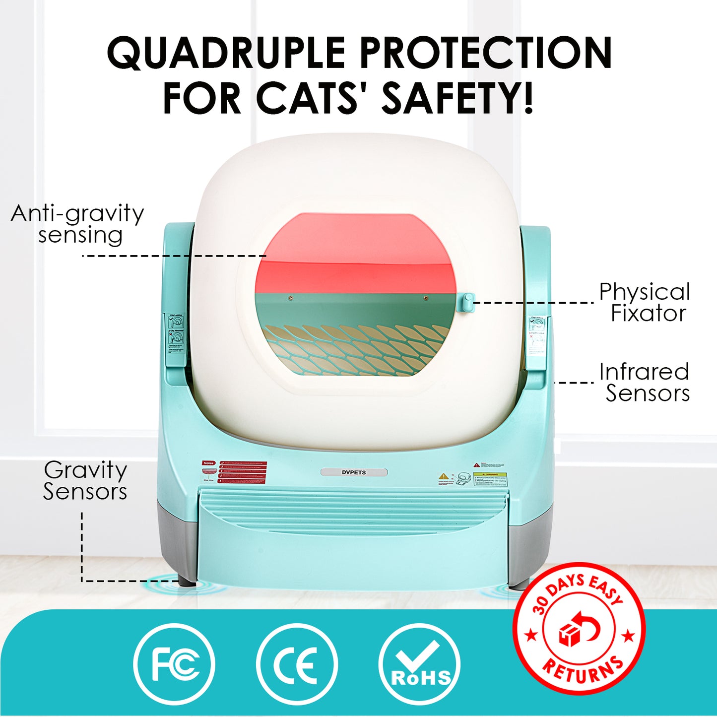 DVPETS Smart Litter Box Max, self-cleaning litter box