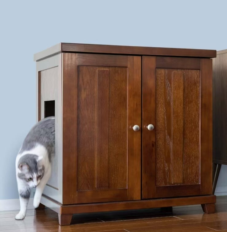 Cat Litter Box Enclosure, Hidden Litter Box Cabinet Furniture, Cat Litter Box Enclosure Cabinet with Cat Litter Box