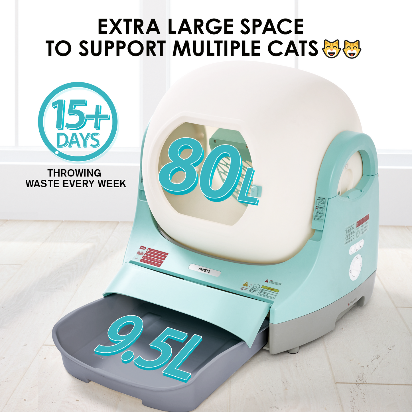 DVPETS Smart Litter Box Max, self-cleaning litter box