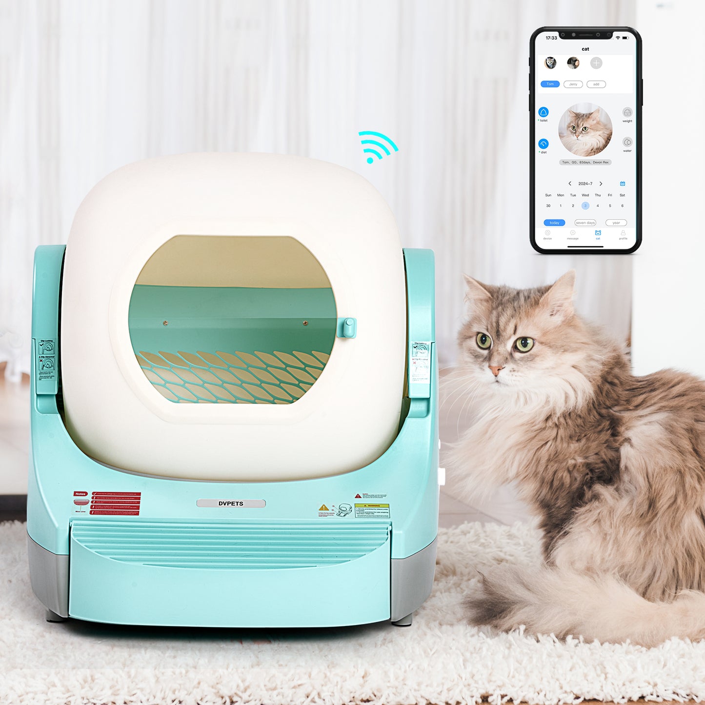 DVPETS Smart Litter Box Max, self-cleaning litter box