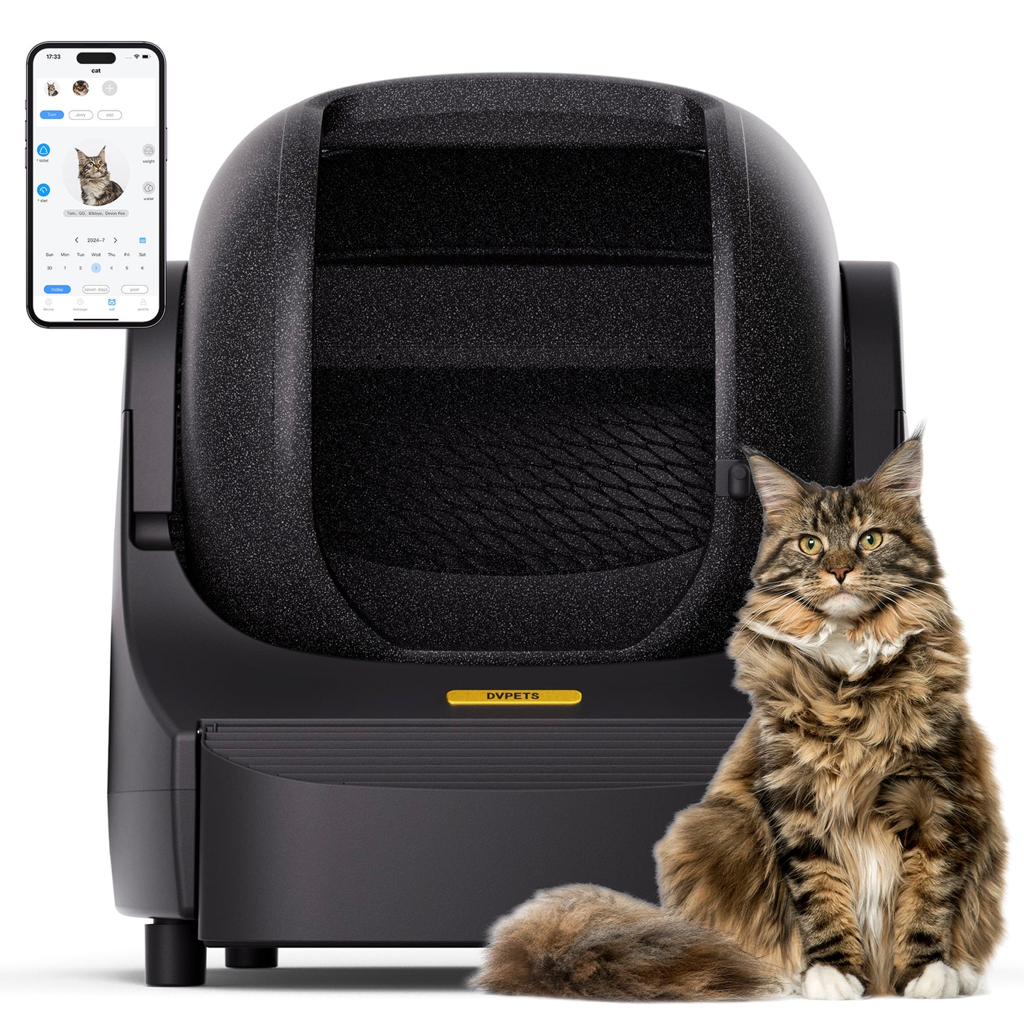 DVPETS Open-Top Self Cleaning Cat Litter Box, Smart Litter Box Max, BP24Z01