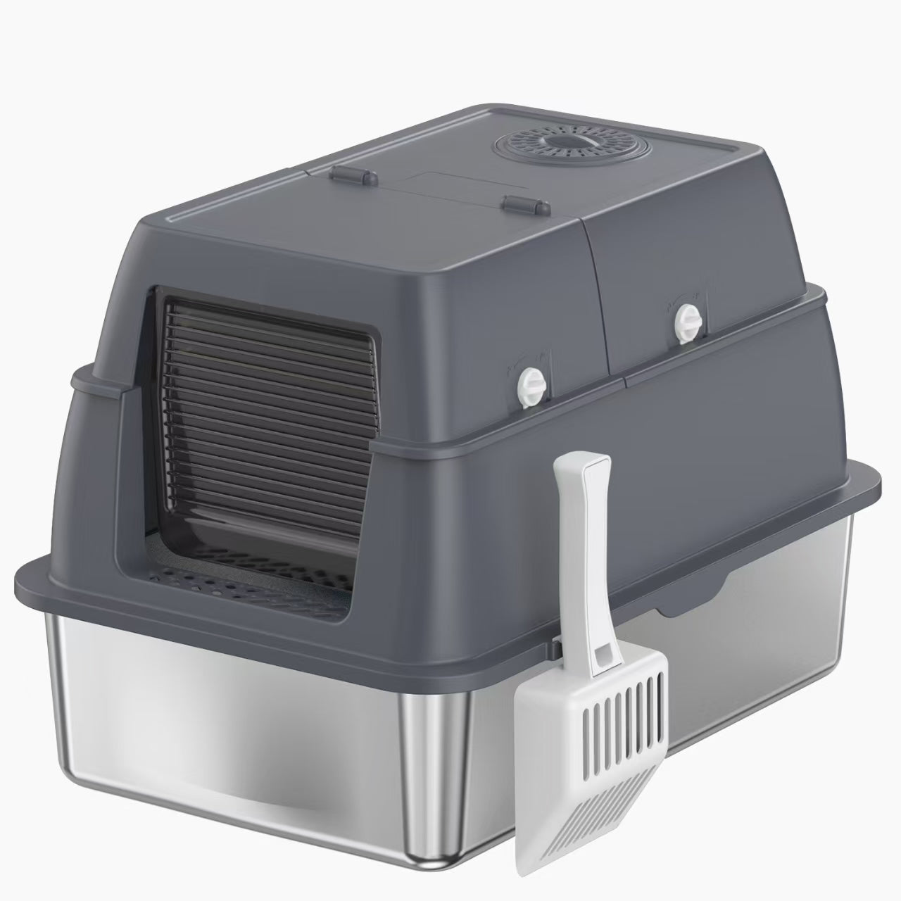Stainless Steel Cat Litter Box, Extra Large Litter Box for Big Cats XL(Closed Litter Box)