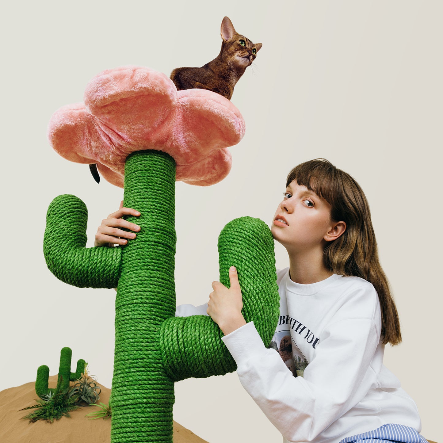 VETRESKA Cat Scratching Post, BLOOMING CACTUS CAT TREE