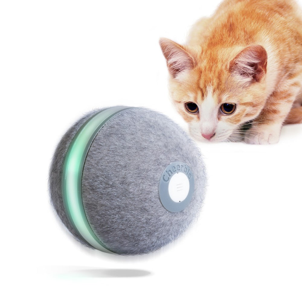 Cheerble Smart Interactive Automatic Moving Cat Toy Ball with Lights and Bell (Ball M1)