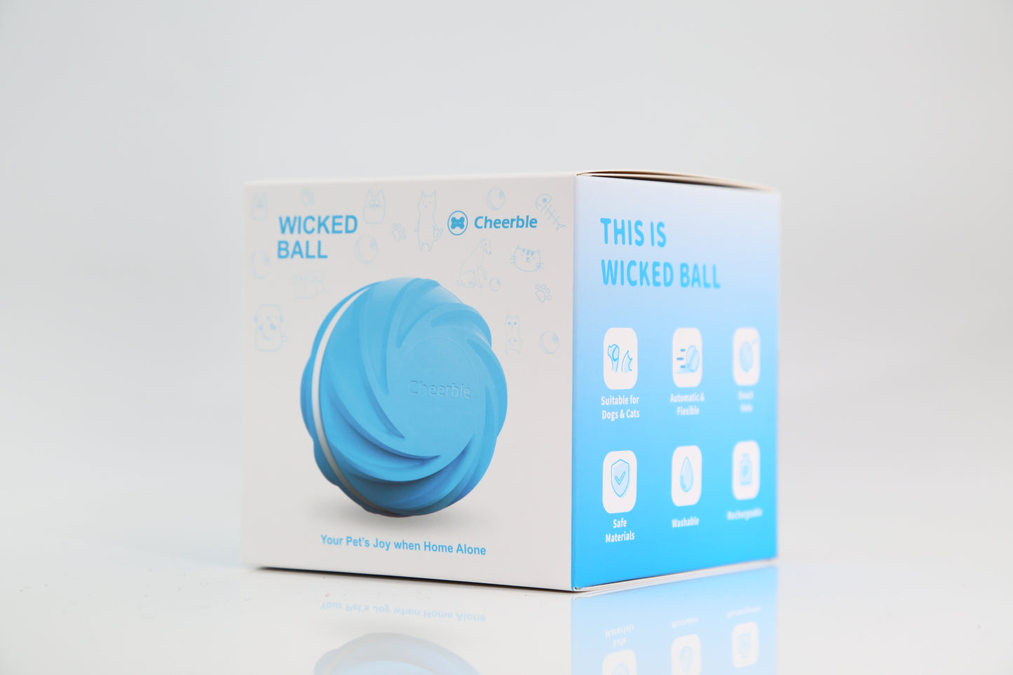 Cheerble Interactive Automatic Ball 3 Motions Smart Robotic Indoor Pet Toy Ball W1 Cyclone