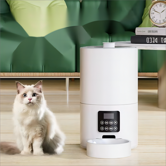 Automatic Cat Food Dispenser, Automatic Cat Feeder with Freshness Preservation, Timed Cat Feeders for Dry Food Cat/Dog